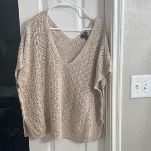 Torrid Beige V-Neck Knit Sweater